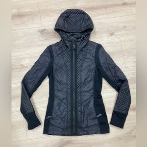 ATHLETA Rock Ridge Primaloft Jacket Black Puffer Coat Size XXS Hooded